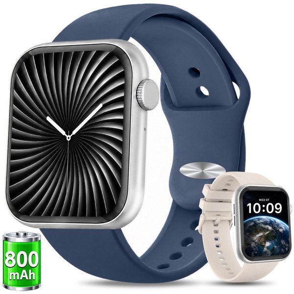 Whraills 2026 Smartwatch Herren Damen 1.83 " AMOLED Display Smartwatch 800mAh Smartwatch, Herzfrequenz-/Atemübungen-/SpO2-/Schlafüberwachung für Android und iOS