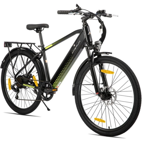 HILAND E-Bike 26" Elektro-Citybike 250W 10,4Ah mit Gepäckträger für Pendeln & Touren, Heckmotor, 374,4 Wh