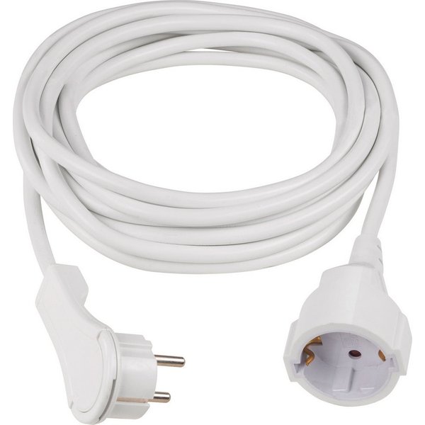 as - Schwabe Verlängerungsleitung mit Flachstecker Schuko Innen Verlängerungskabel, Typ F (Schuko), Flachstecker, Typ F (Schuko) (500 cm)