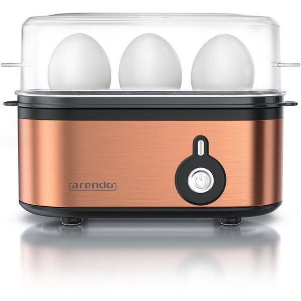 Arendo Eierkocher 3-fach, Edelstahl, Ein / Aus-Schalter, frei wählbarer Härtegrad, Anzahl Eier: 3 St., 210 W, Threecook Egg Cooker, GS, BPA-frei, für 1 bis 3 Ei