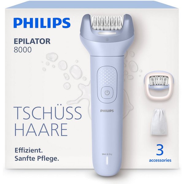 Philips Epilierer Series 8000 BRE708/00, Aufsätze: 2 St., nass und trocken verwendbar, mit 2 Geschwindigkeitsstufen