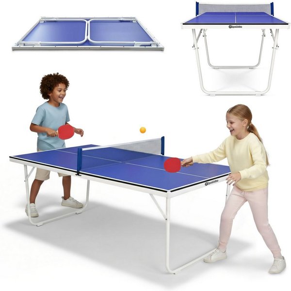 HyperMotion Tischtennisplatte HyperMotion klappbarer Tischtennistisch Set mit Netz & Schlägern