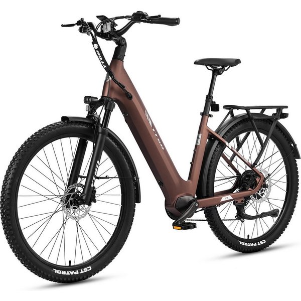 TTGO E-Bike Cityrad 28 Zoll, 70Nm Hinterradmotor, bis zu 120km, Federsattelstütze, 7 Gang SHIMANO, Kettenschaltung, Heckmotor, 720 Wh, Z3, Farbdisplay, Elektrof
