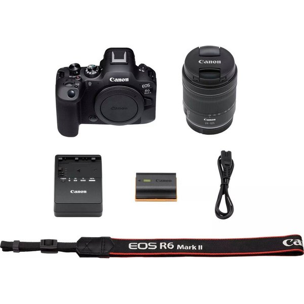 Canon EOS R6 Mark II + RF 24-105mm F4-7.1 IS STM Kit Systemkamera (RF 24-105mm F4-7.1 IS STM, 24,2 MP, WLAN (Wi-Fi), Bluetooth, Hybridkamera für Foto und Video 