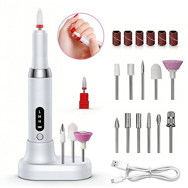 inschimmer Maniküre-Pediküre-Set Nagelfräser Kabellos Elektrische Nagelfeile für Gelnägel Acrylnägel