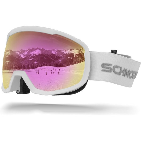 SCHNORR Sportbrille Kinder Skibrille Kidsi Go Pink S2, Full REVO verspiegelt, Anti-Fog, U, (1-St), Verspiegelte Full REVO-Beschichtung Pink (S3)
