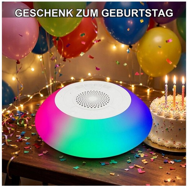 Topcony Bluetooth Lautsprecher mit RGB Licht tragbarer Pool-Lautsprecher Party-Lautsprecher TWS Koppelbar Stereo Sound (IPX7 Wasserdicht, Tragbarer Speaker für 