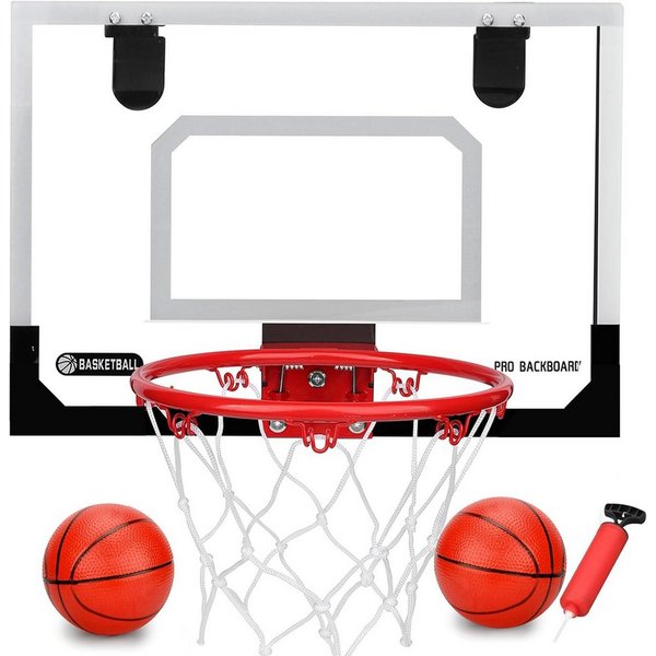 SURFOU Basketballkorb Indoor Kinder, transparent 40x30cm,hakenlose Türhalterung, 21,5cm Ring