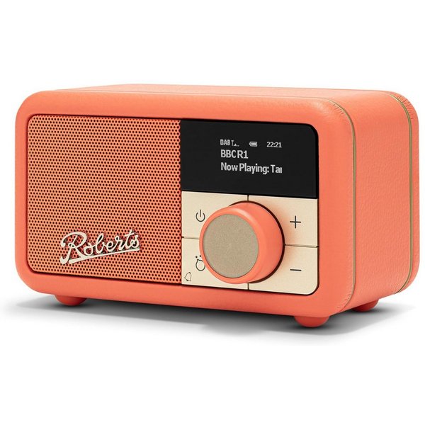 ROBERTS RADIO Revival Petite 2 pop orange Radio (DAB+ Digitalradio mit Akku, orange, Bluetooth)