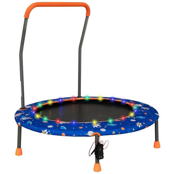 COSTWAY Kindertrampolin, φ92 cm mit LED & Griff