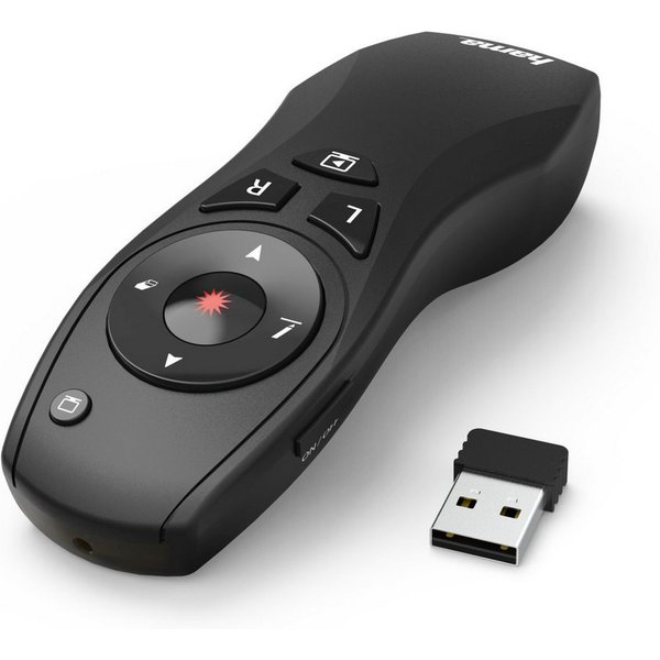 Hama Wireless-Laser Presenter 6in1, 15 m Reichweite, Laserpointer Fernbedienung (Air-Maus-Funktion, Batteriebetrieb, Smart-Link, Digital Ink)