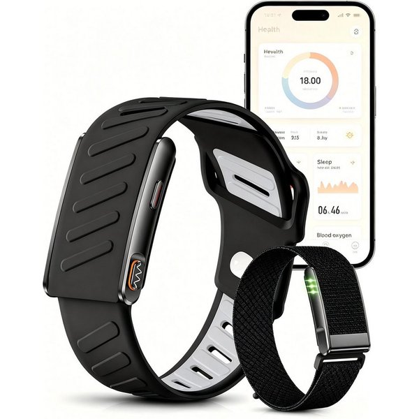Toomoke Fitness-Tracker Smart Band ohne Display, Aktivitätstracker, Fitness Armband (Schlaftracker, Pulsmesser, Schrittzähler, EKG für Damen und Herren), Schlaf