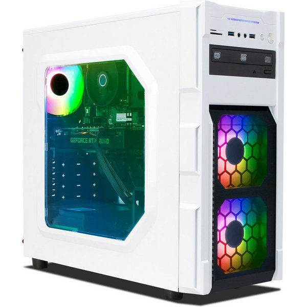 ANKERMANN-PC Gaming Base White Gaming-PC (Intel Core i7 8700, GeForce RTX 2060, 16 GB RAM, 480 GB SSD, Luftkühlung)