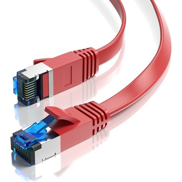 JAMEGA CAT 7 Flachkabel, RJ45 LAN Ethernet Patchkabel Netzwerk LAN-Kabel, CAT.7, RJ-45 Stecker (Ethernet) (1000 cm)