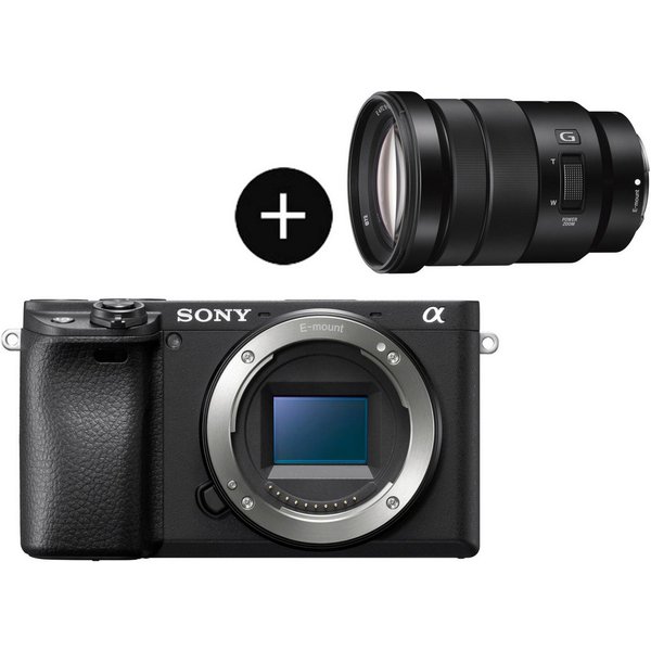 Sony Set: SELP18105G Objektiv + Alpha 6400AB APS-C Systemkamera (SELP18105G, 24,2 MP, Bluetooth, NFC, WLAN)