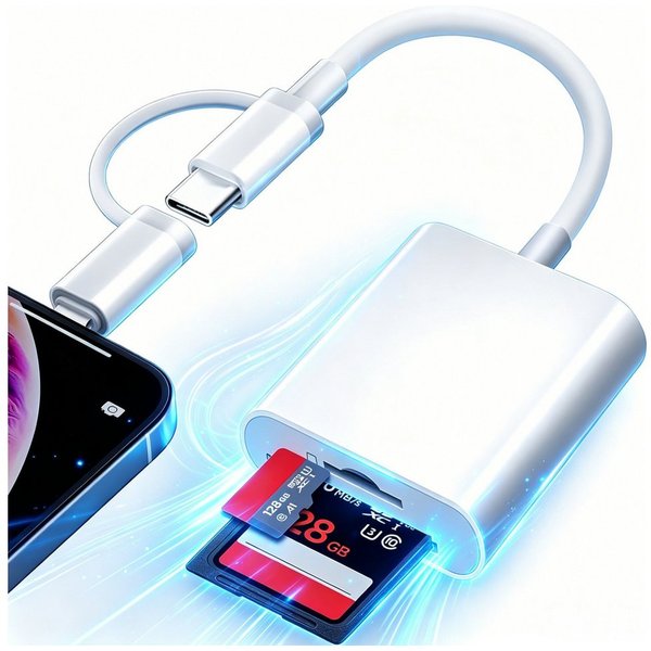 ibettertec USB-C Hub 2-IN-1 Adapter USB-Adapter, USB SD Kartenleser für iPhone iPad USB-Adapter
