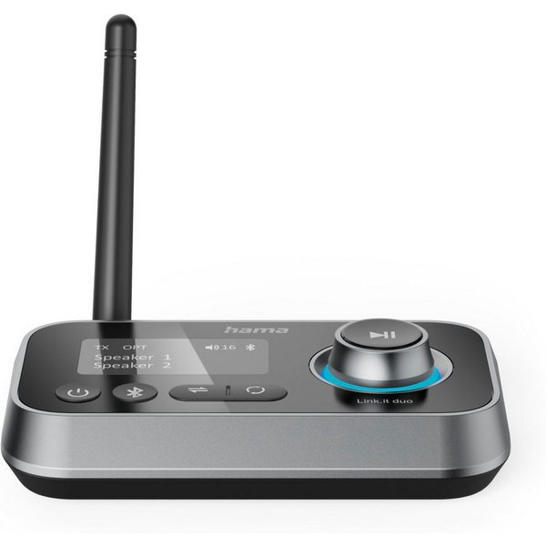Hama Bluetooth-Adapter Audio (Sender und Empfänger, für HiFi, TV, Beamer) Bluetooth-Adapter zu 3,5-mm-Klinke, USB Typ C