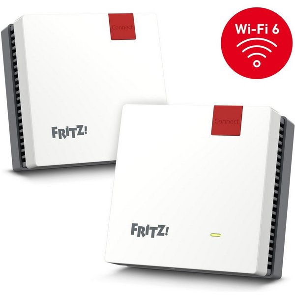 Fritz! FRITZ!Mesh Set 1600 2er-Set WLAN-Repeater, 2er-Mesh-Set, 2x Repeater 1200 AX, Wi-Fi 6 3.000 MBit/s, Gigabit