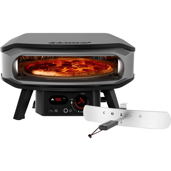 COZZE Pizzaofen Gas-Pizzaofen Premium Rotate 17", Ø 42.5 cm, Backtemperatur bis 500°C, mit großer Öffnung, Grillfläche 42.5 x 42.5 cm