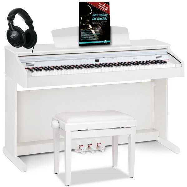 Classic Cantabile Digitalpiano DP-50 E-Piano Set mit 88 Tasten Hammermechanik (Spar-Set, inkl. Klavierbank, Kopfhörer & Schule), Klavier, Layer-, Split-, Twin-P