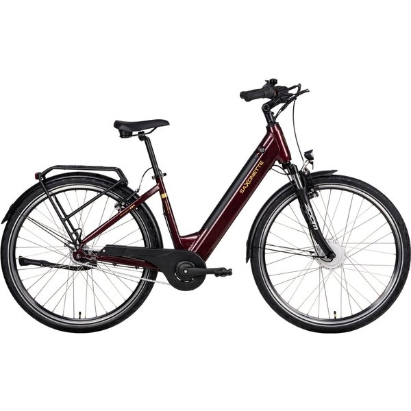 SAXONETTE E-Bike Cityrad SAXONETTE Comfort Plus 5.0 E-Bike Damen 28 Zoll, 7 Gang Shimano Nexus 7 Gänge Schaltwerk, Nabenschaltung, Frontmotor, 468 Wh, (Packung)