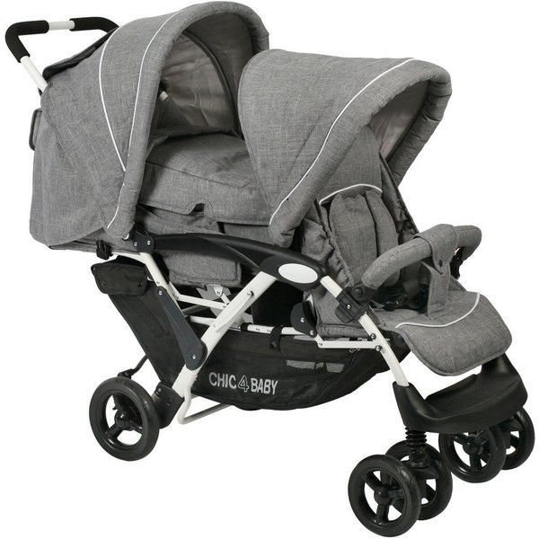 CHIC4BABY Geschwisterwagen Duo, mit feststellbaren Doppelschwenk-Vorderrädern