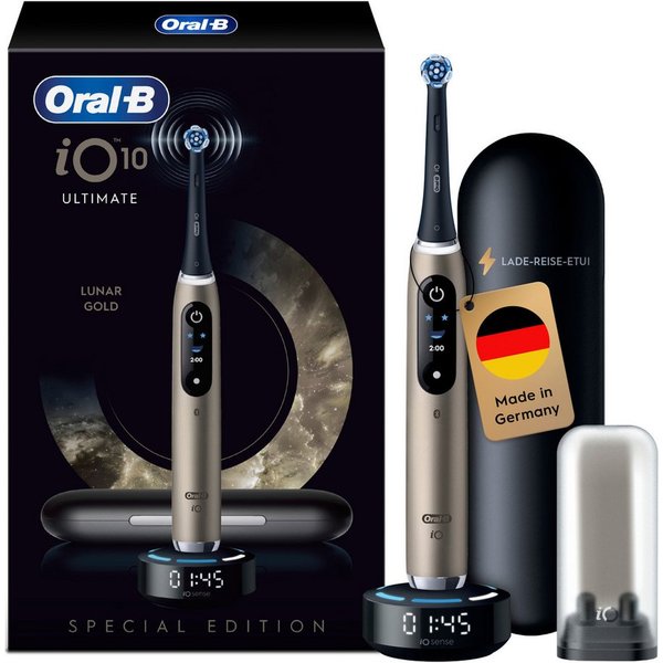 Oral-B Elektrische Zahnbürste iO Series 10, Aufsteckbürsten: 1 St., inkl. 1 Aufsteckbürste, iO Sense Schnellladestation, Lade-Reise-Etui