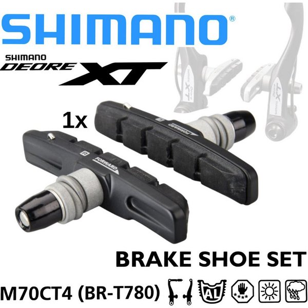 Shimano Felgenbremse Shimano XT Bremsschuh BR-T670 Fahrrad V-Brake Cartridge Bremsbeläge