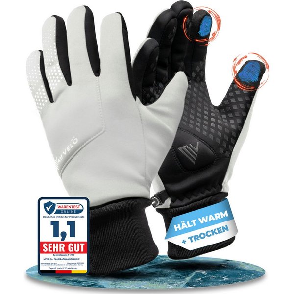 MIVELO Fahrradhandschuhe warme Winterhandschuhe wasserabweisend winddicht mit Touchscreen Funktion