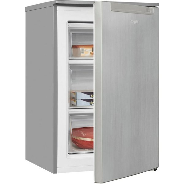 exquisit Gefrierschrank GS81-040C inoxlook, 85,5 cm hoch, 54,5 cm breit, energiesparend in Energieeffizienz C, 87 Liter Nutzinhalt, 4 Sterne