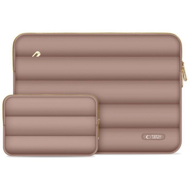 TECH PROTECT Laptoptasche Puffy 13–14" (2-teiliges Set: Laptoptasche + Zubehörtasche), Stoßdämpfende Laptop-Schutzhülle mit Zubehörtasche