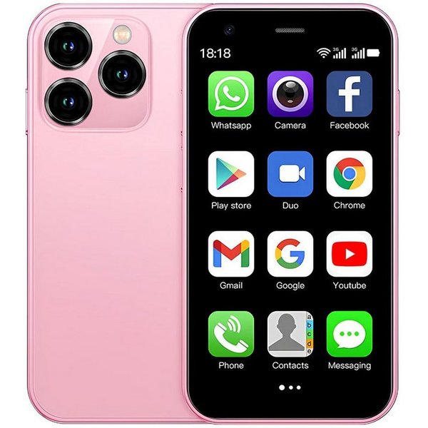 Athlix SERVO 15SE Mini Smartphone Dual SIM 3G WCDMA Android Kinder Rentner Smartphone (DUAL-SIM, nur 66g, 3,0 Zoll)