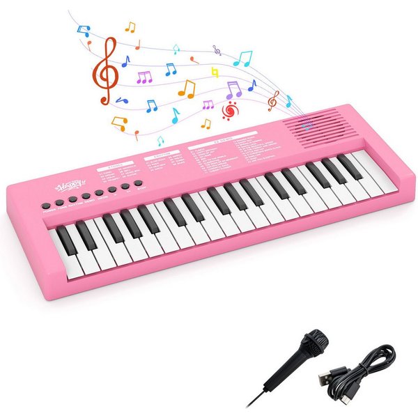 COSTWAY Home-Keyboard (1-St), Kinder Klavier Keyboard, 37 Tasten E-Piano, tragbar