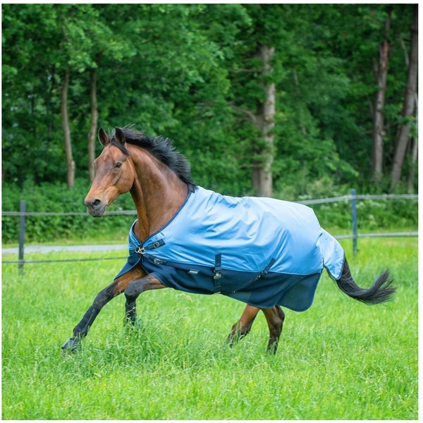 BUSSE Pferde-Regendecke Busse Outdoordecke 3D Air Rain 0g - eisblau (navy)
