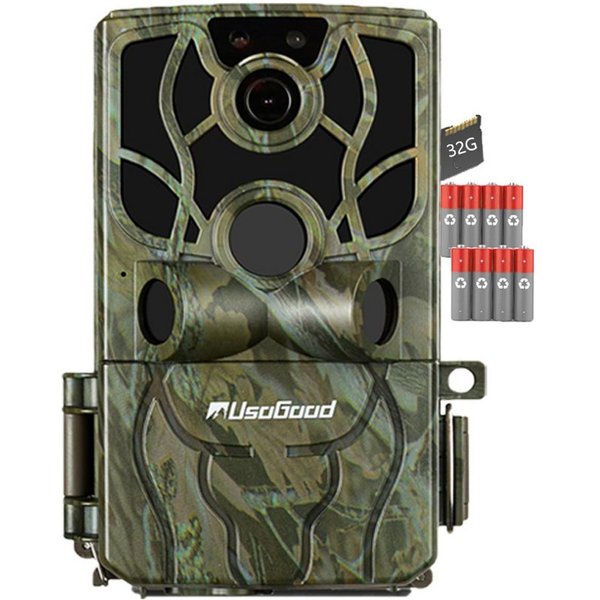 Usogood Wildkamera 4K 48MP Wildkamera mit Handyübertragung APP WLAN Bluetooth (Für Garten Haustierüberwachung, Spiele und Trail Outdoor -Sicherheit, AuBenbereic