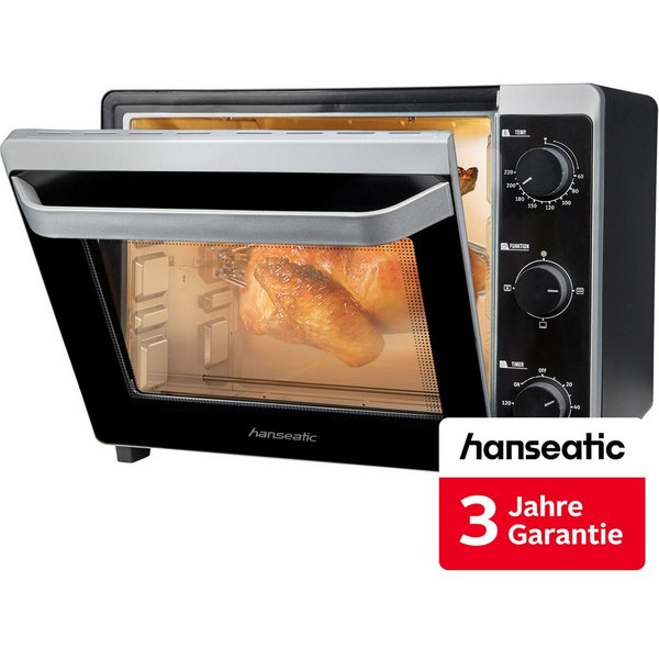Hanseatic Minibackofen 17194935, 30 L Volumen, 1600 W, inkl. 3 Jahre Herstellergarantie