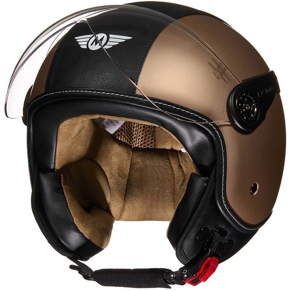 MOTO HELMETS Motorradhelm Jethelm H-44 Vintage Retro, Helm für Motorrad, Roller & Vespa, Schnellverschluss, nur 1050g