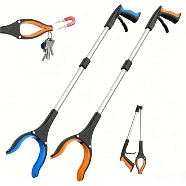 FELIXLEO Greifarm 2er-Pack 80cm Greifzange für Senioren mit 360° Drehkopf rutschfest., 2-tlg.