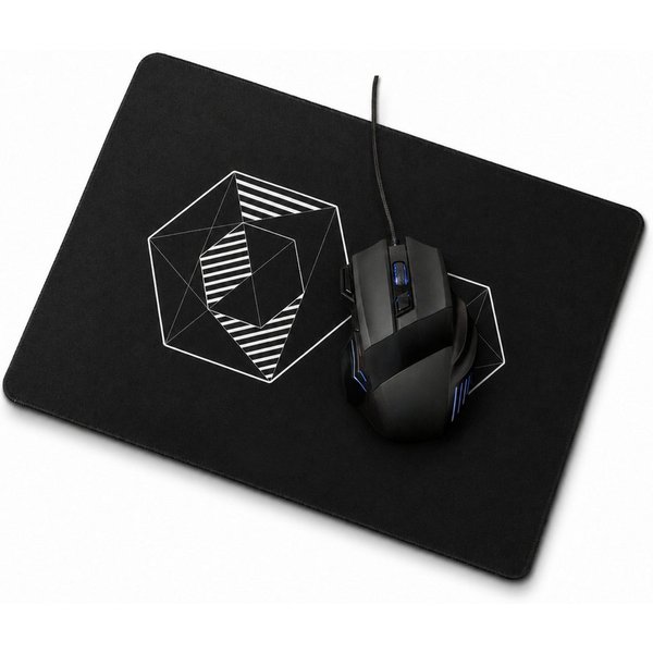 StellarLuma RGB Gaming Maus Mauspad Kabelgebunden Schwarz PC Gaming Gaming-Maus (kabelgebunden, Plug & Play, Gaming-Set mit kabelgebundener LED-Maus 2400 DPI un