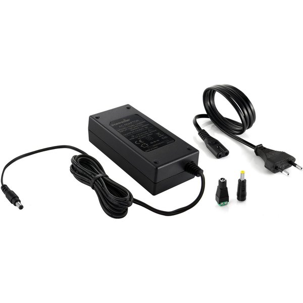 Poppstar Universal AC DC Netzteil 12V 6A 72 W Universal-Netzteil (Kabellänge 2,5 m (5,5x2,5mm Anschluss mit 2 Adaptersteckern)