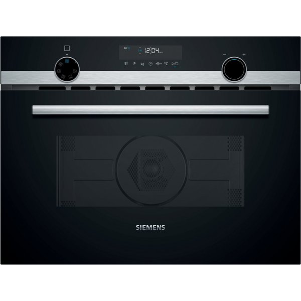 SIEMENS Backofen mit Mikrowelle iQ500 CM585AGS1, Hydrolyse, Zeiteinsparende Schnellaufheizung & gleichmäßige Heißluft