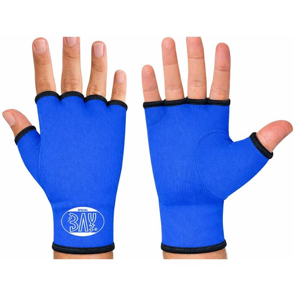 BAY-Sports Boxbandagen Innenhandschuhe Boxbandagen Handbandagen Boxen Kickboxen MMA blau (Paar, Paar), Halbfinger-Design zum schnellen Hineinschlüpfen - mehr St