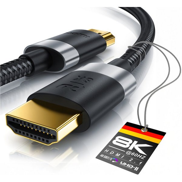 Primewire 8K @ 120Hz / 4K @ 240Hz DSC, Ultra High Speed, Nylonummantelung, 4m HDMI-Kabel, 2.1, HDMI Typ A (400 cm), 48 Gbit/s Bandbreite, eARC, CEC, HDCP, für G