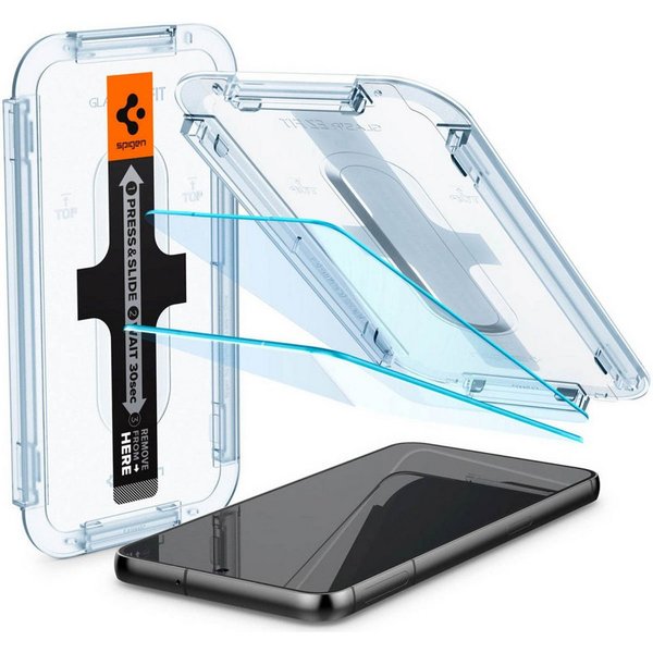Spigen Displayschutzglas Spigen Displayschutzfolie 2er-Pack + Applicator Samsung Galaxy S23, 2 Stück