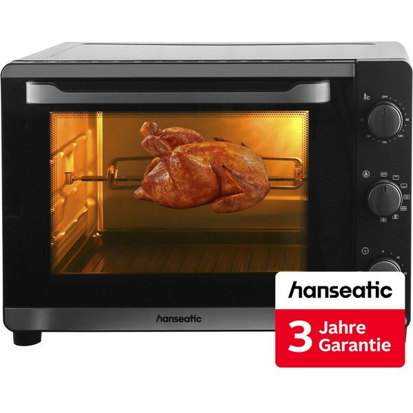 Hanseatic Kleinküche HMO466BKB mit XXL 46-L-Garraum, inkl. 3 Jahre Herstellergarantie