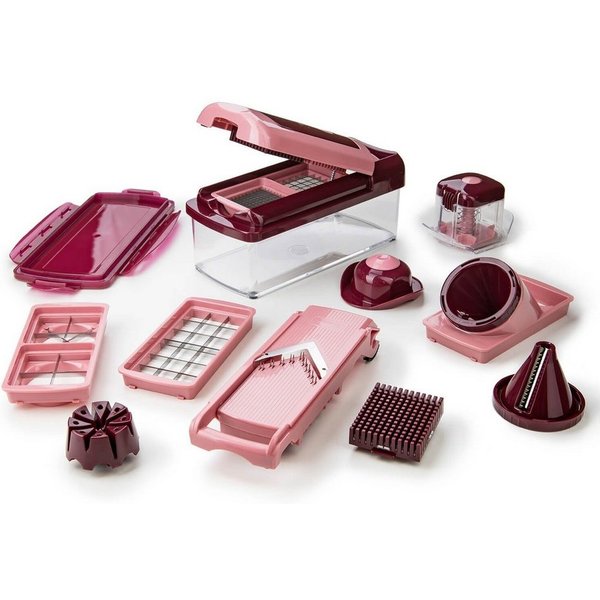 Genius Gemüseschneider Zerkleiner Nicer Dicer Fusion Smart Gemüsehobel manuell, Julietti Spiralschneider für Juliennes, Würfel