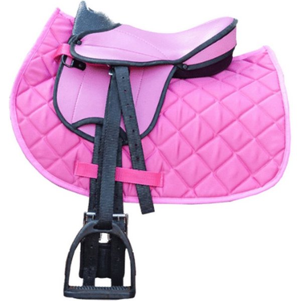 Brama-West Reitkissen "My happy Pony" Sattelset für Shetty Pony Holzpferd, Geeignet für Holzpferd/Pferdebauchumfang von 120 cm bis 145 cm