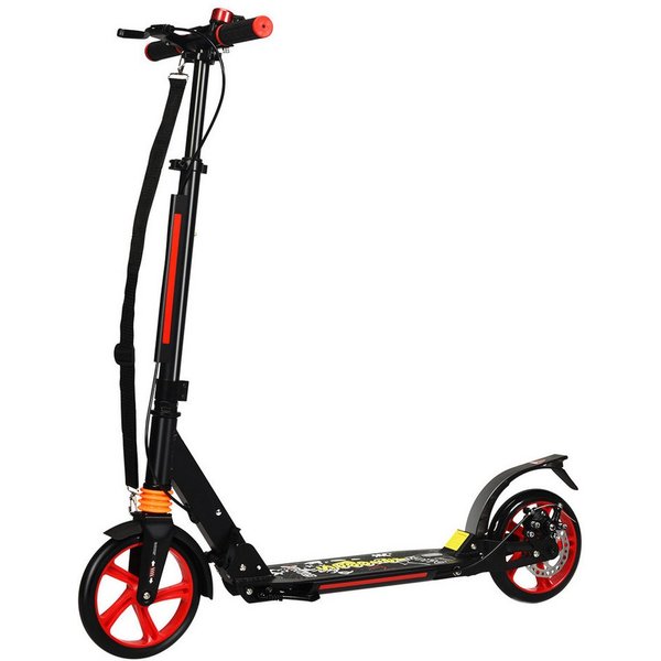 COSTWAY Cityroller Scooter, höhenverstellbar & klappbar, mit Handbremse