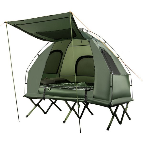 COSTWAY Kuppelzelt, Personen: 2, 5 in 1 Feldbett mit Luftmatratze