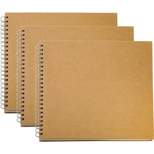 VBS XXL Fotoalbum Kraftpapier, mit weißen Seiten 3er-Pack